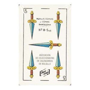 Asociacion coleccionistas calendarios bolsillo Comas Naipes baraja cartas española numero 8 sup hija de Antonio calendario 2003 11