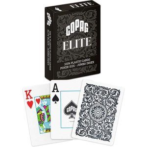 Copag Elite Black Casino plastic cards 7896192310484 55 poker size Jumbo index Cartamundi Fournier baraja cartas negra negro 11