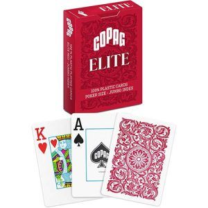 Copag Elite Red Casino plastic cards 7896192310385 55 poker size Jumbo index Cartamundi Fournier baraja cartas rojo roja 11