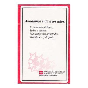 Sanidad servicios sociales Madrid baraja española Fournier 40 cartas consejeria comunidad Naipes Heraclio 11