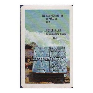 Campeonato Mus Hotel Alay 1972 baraja española Fournier 40 cartas Benalmadena Costa III Juego jugar Naipes Heraclio 11