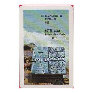 Campeonato Mus Hotel Alay 1972 baraja española Fournier 40 cartas Benalmadena Costa III Juego jugar Naipes Heraclio 12