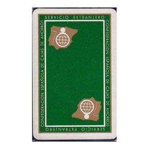 Confederacion española cajas ahorros Fournier verde servicio extranjero 50 cartas Naipes Heraclio publicitaria baraja 11