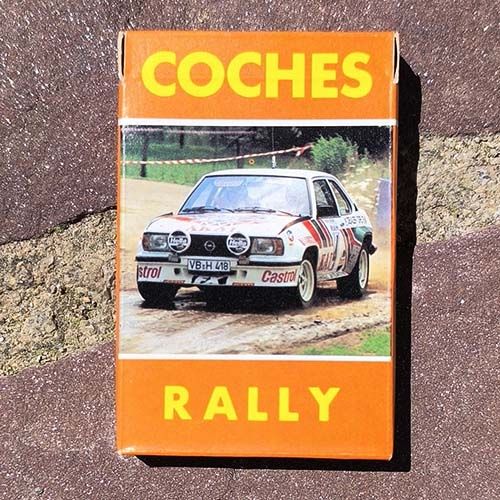 Coches Rally baraja Fournier 1984 infantil cartas cuartetos fichas tecnicas caracteristicas coche carreras motor Naipes Heraclio 11
