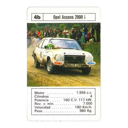 Coches Rally baraja Fournier 1984 infantil cartas cuartetos fichas tecnicas caracteristicas coche carreras motor Naipes Heraclio 12