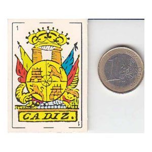Mini baraja Cadiz troquelada 48 cartas naipes miniatura escena martitima antigua coleccion naipe andalucia 11