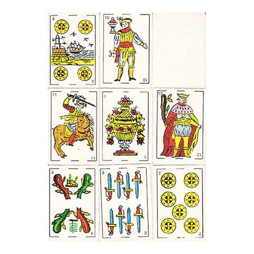 Mini baraja Cadiz troquelada 48 cartas naipes miniatura escena martitima antigua coleccion naipe andalucia 12