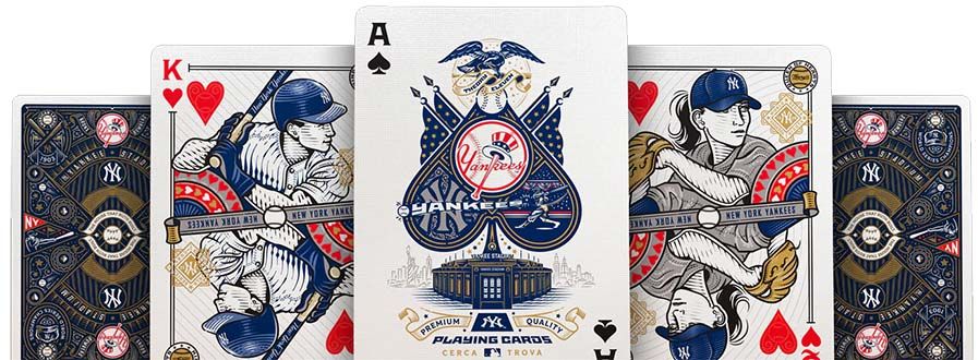New York Yankees playing cards Theory11 poker deck baseball stadium Amrican league MLB 0850065968872 premium banner