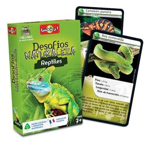 Reptiles Desafios Naturaleza cartas 3569160281034 anfibios bioviva fotografias ficha tecnica baraja juego 12