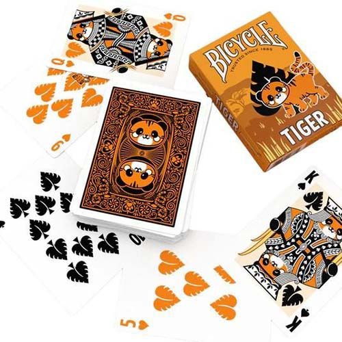 Tiger Bicycle playing cards poker deck 0073854099391 Ellusionist USPCC tigre animal magic baraja cartas 12