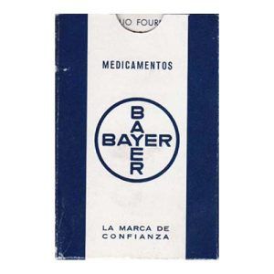 Medicamentos Bayer baraja Fournier 1958 azul aspirina cafiaspirina tonico frixal farmacia medico poker cartas coleccion 11