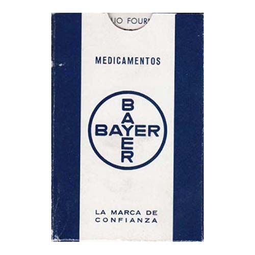 Medicamentos Bayer baraja Fournier 1958 azul aspirina cafiaspirina tonico frixal farmacia medico poker cartas coleccion 11