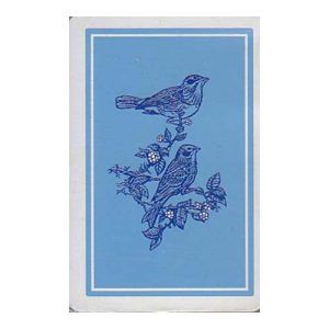 Mini german poker birds blue Fournier playing cards deck spielkarten game Naipes Heraclio pajaros pocket travel 11
