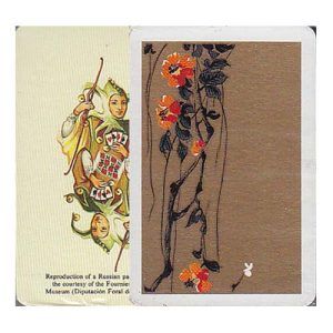 Mini poker Russian cards Fournier reproduction playing museum Vitoria deck pocket traditional flowers gold Naipes Heraclio 11