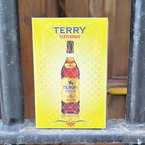Terry centenario anis castellana baraja Fournier dulce Naipes fibra marfil bebida botella alcohol publicitaria cartas 11