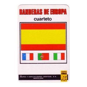 Banderas Europa 1975 Naipes Comas cuarteto cuartetos juego aprender bandera paises baraja cartas jugar didactico 11