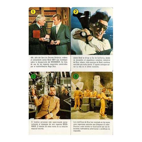 Moonraker James Bond 007 1979 Fournier baraja 32 cartas Mision espacial Roger Moore cine pelicula juego 12