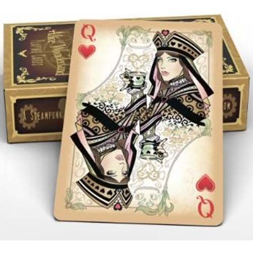 Alice of Wonderland playing cards Cartamundi Gold edition steampunk adventure poker deck magic tale tricks 12
