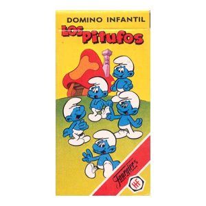 Domino infantil Los Pitufos 1983 Fournier 28 fichas cartas baraja naipe Peyo pitufo juego mesa jugar 11