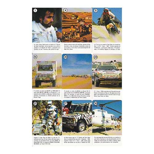 Paris Dakar 1988 baraja Fournier Naipes Heraclio 33 cartas rally carreras pilotos carrera desierto serie nostalgia coleccionar 12