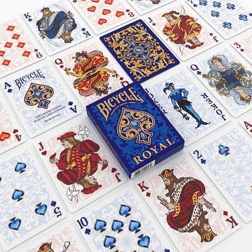 Royal Bicycle playing cards poker deck 0073854100530 magic gold blue baraja poker naipe realeza oro azul magia trucos 13