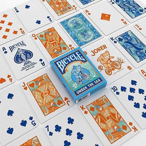 Under the Sea Bicycle playing cards poker deck 0073854099513 shark ocean USPCC sea magic baraja cartas naipe 12