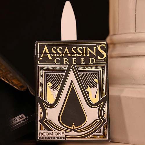 Assasins Creed legacy V2 playing cards black hidden blade edition poker deck series room one Ubisoft Desmond miles 16