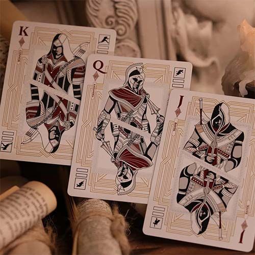 Assasins Creed legacy playing cards white hidden blade edition poker deck series room one Ubisoft Desmond miles 13