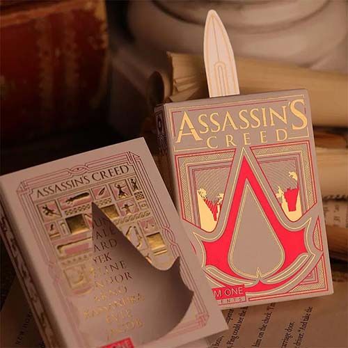 Assasins Creed legacy playing cards white hidden blade edition poker deck series room one Ubisoft Desmond miles 17
