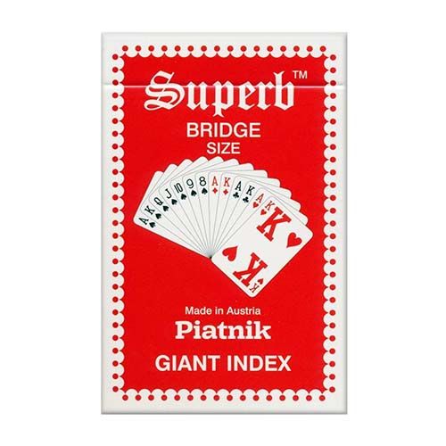 Superb bridge size giant index Piatnik red blue 9001890149511 playing cards poker deck big numbers 13