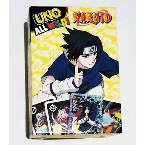 Naruto Juego UNO all wild Mattel McDonalds games Anime manga cartas foil travel viaje 11
